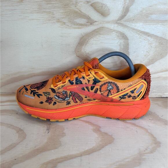 Brooks Ghost 14 Turkey Trot Thanksgiving Running Orange Women's 9(B)-1203561B832 - Picture 4 of 9